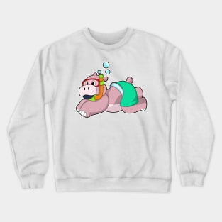 Hippo at Diving with Snorkel Crewneck Sweatshirt